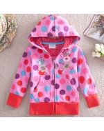 Nova Sweet Polka Dot and Lovely Floral Embroidered Hoodies Jacket
